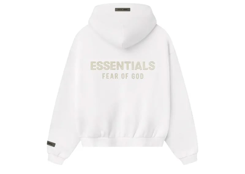 Fear of God Essentials Kids Classic Fleece Zip-Up Hoodie Cloud White
