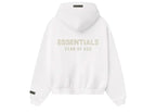 Fear of God Essentials Kids Classic Fleece Zip-Up Hoodie Cloud White